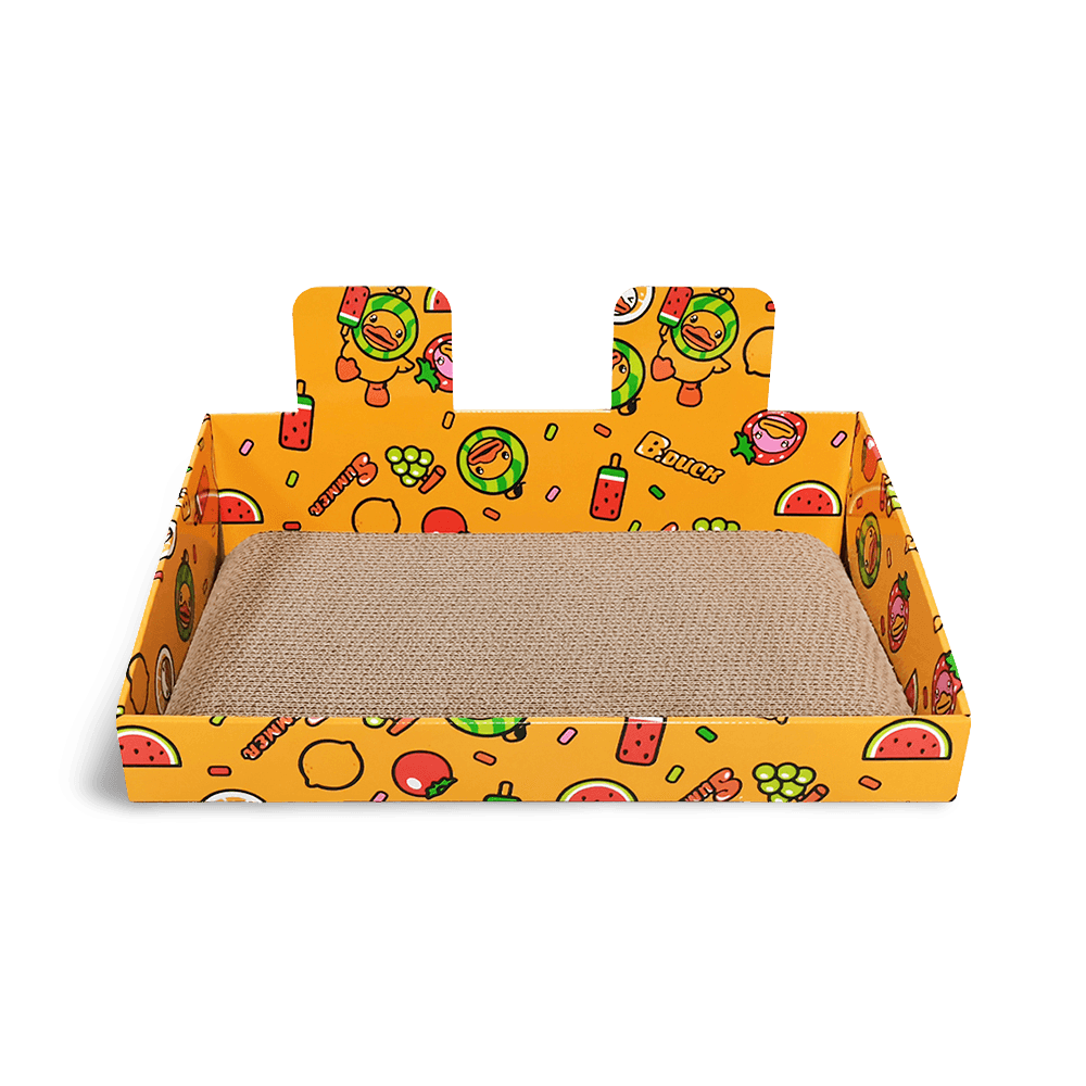 Zodiac Yellow Cartoon Fruit Box Corrugated Cardboard Cat Scratcher