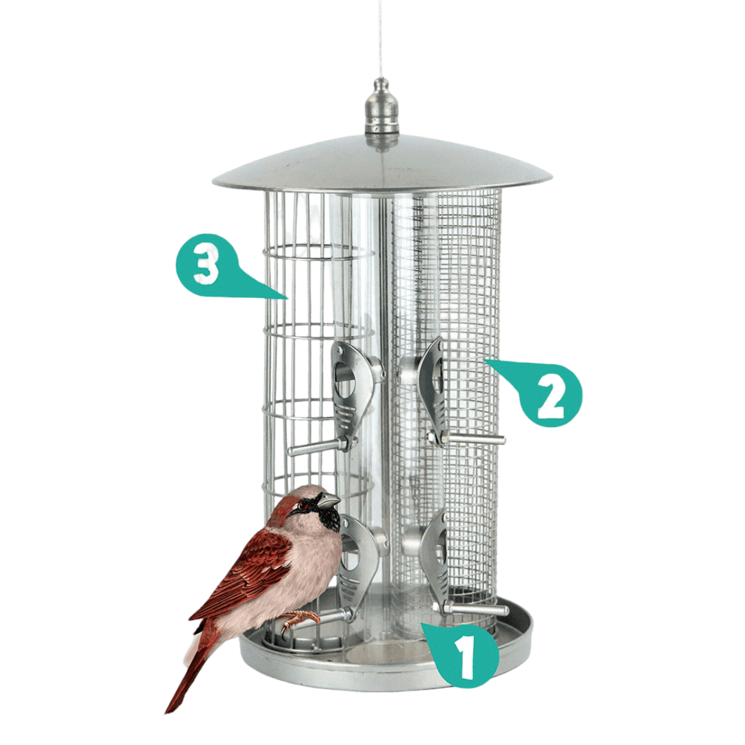 Triple Bird Feeder