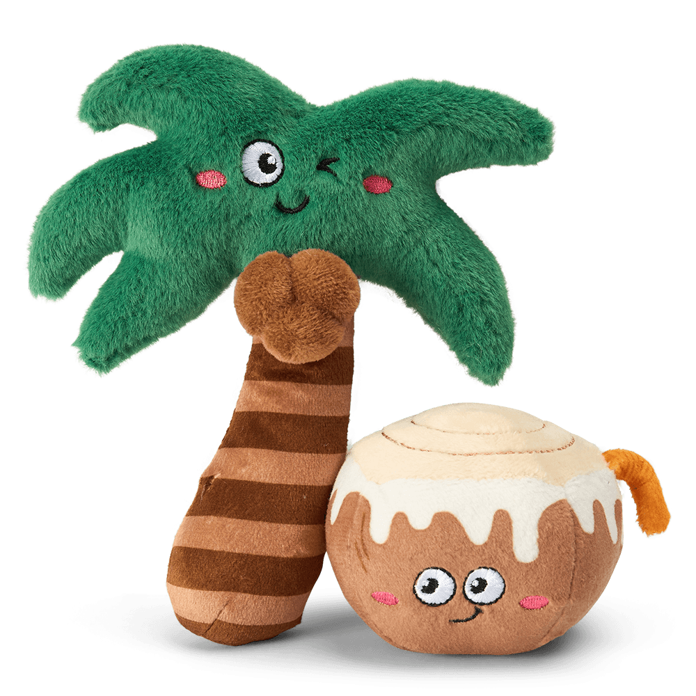 2 Pack Floating Summer Coconut And Palm Dog Toys