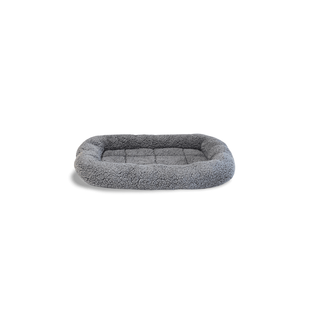 Fleece Bolster Crate Pet Mat in Grey