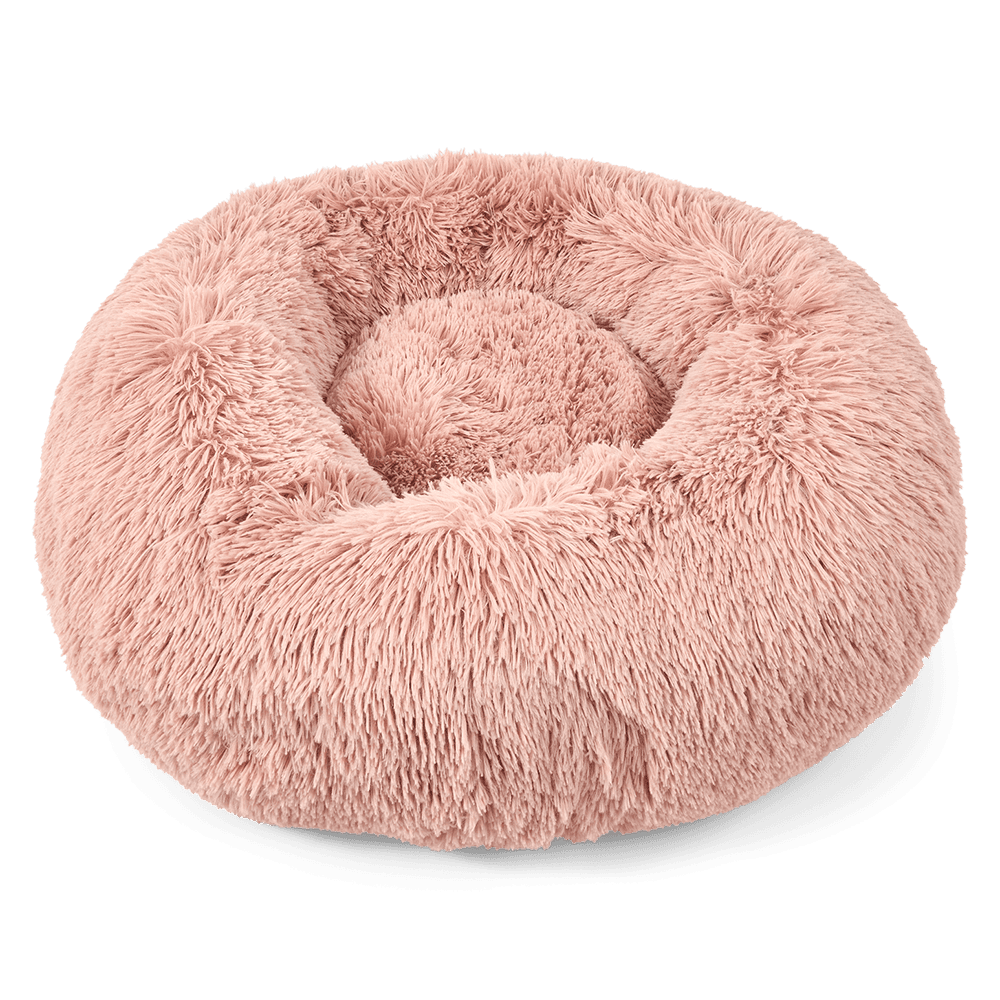 Cosy Calming Bolster Bed For Dogs And Cats Pink