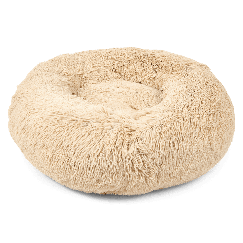 Cosy Calming Bolster Bed For Dogs And Cats Beige
