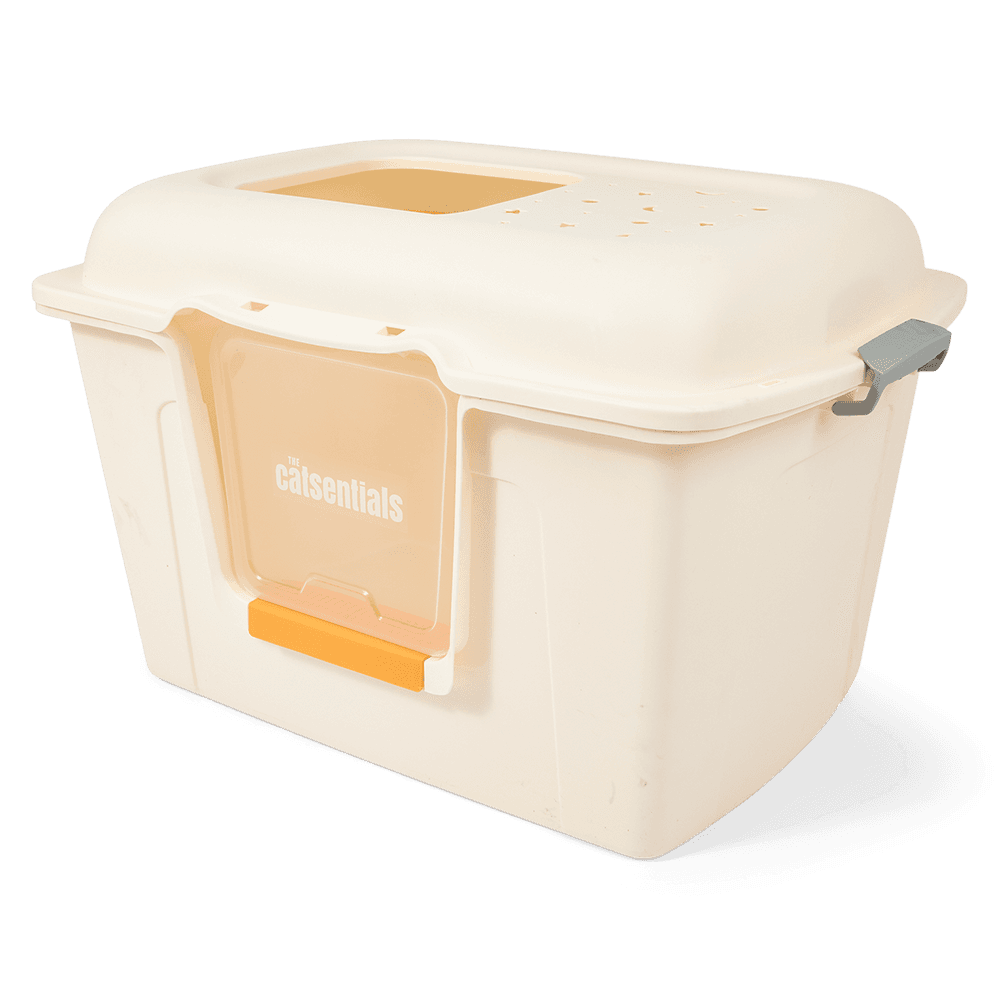 Extra Large Enclosed Large Breed Cat Litter Box White