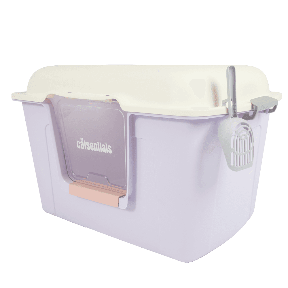 Extra Large Enclosed Large Breed Cat Litter Box Purple