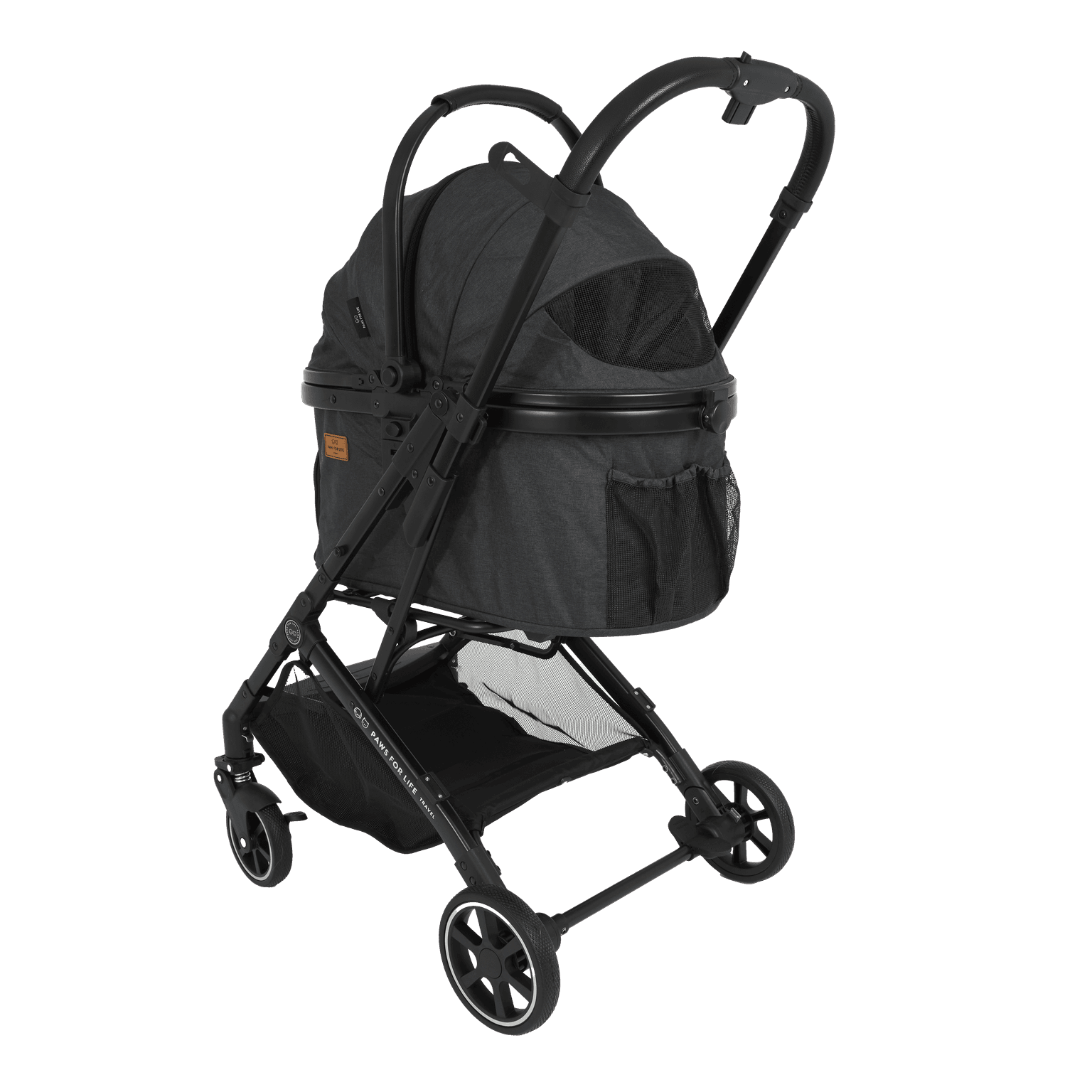 Large Foldable Pet Stroller Black For Cats And Dogs