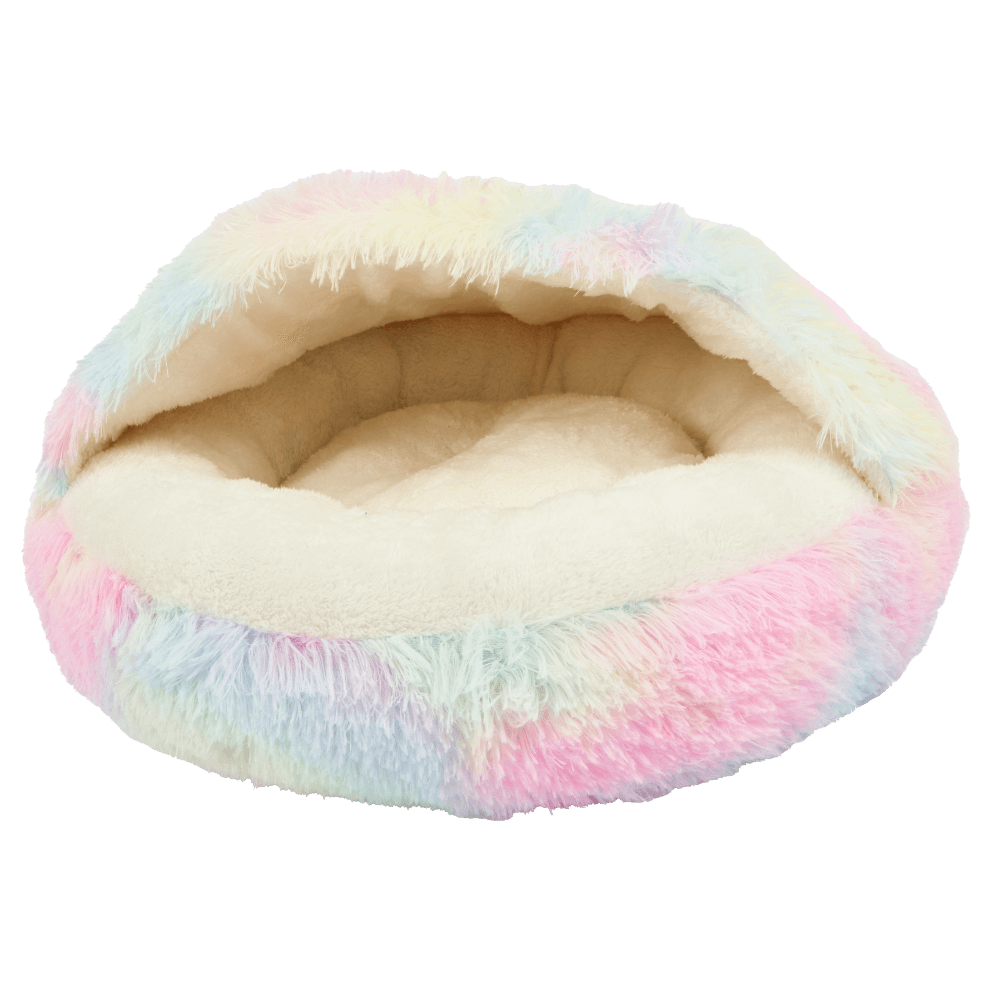 Rainbow Plush Hooded Bed