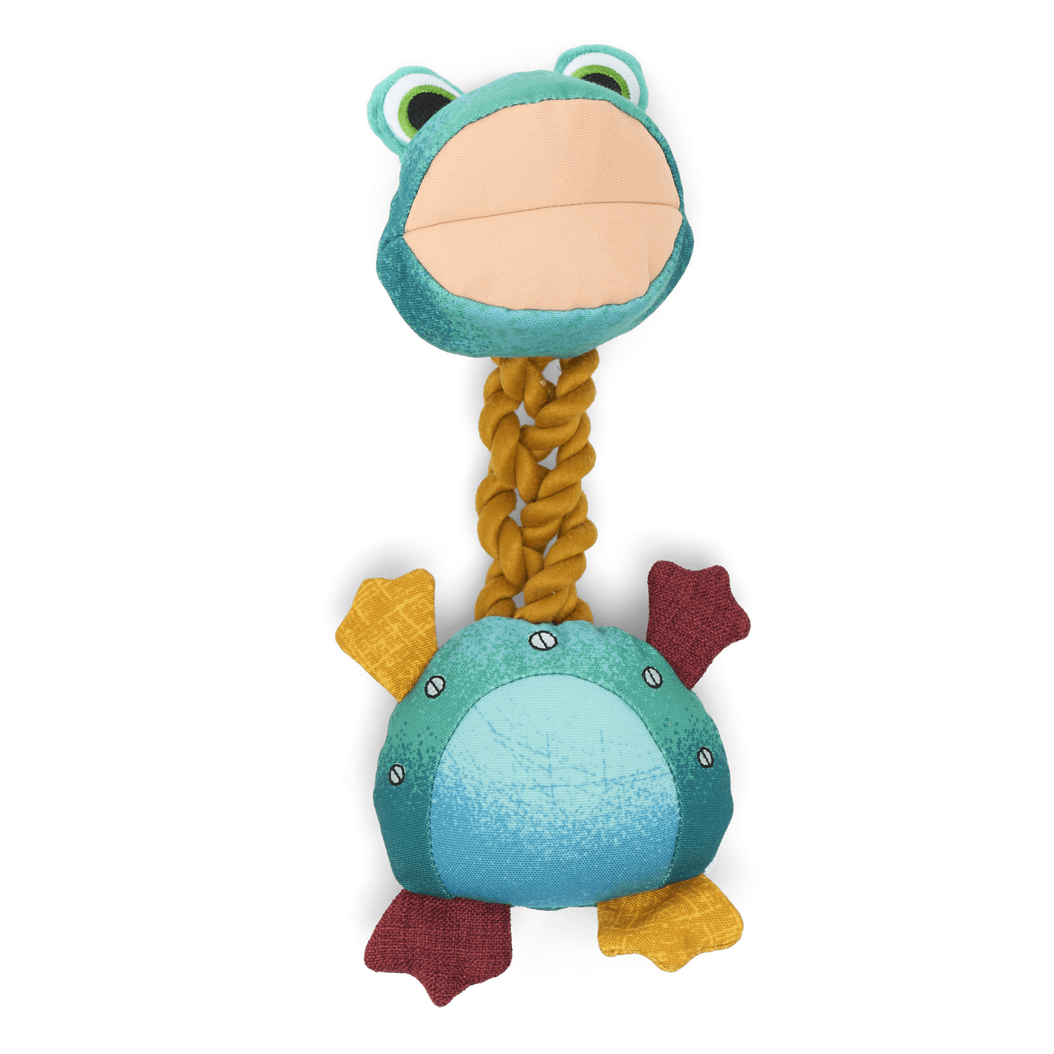 Canvas Frog With Rope Neck Dog Toy