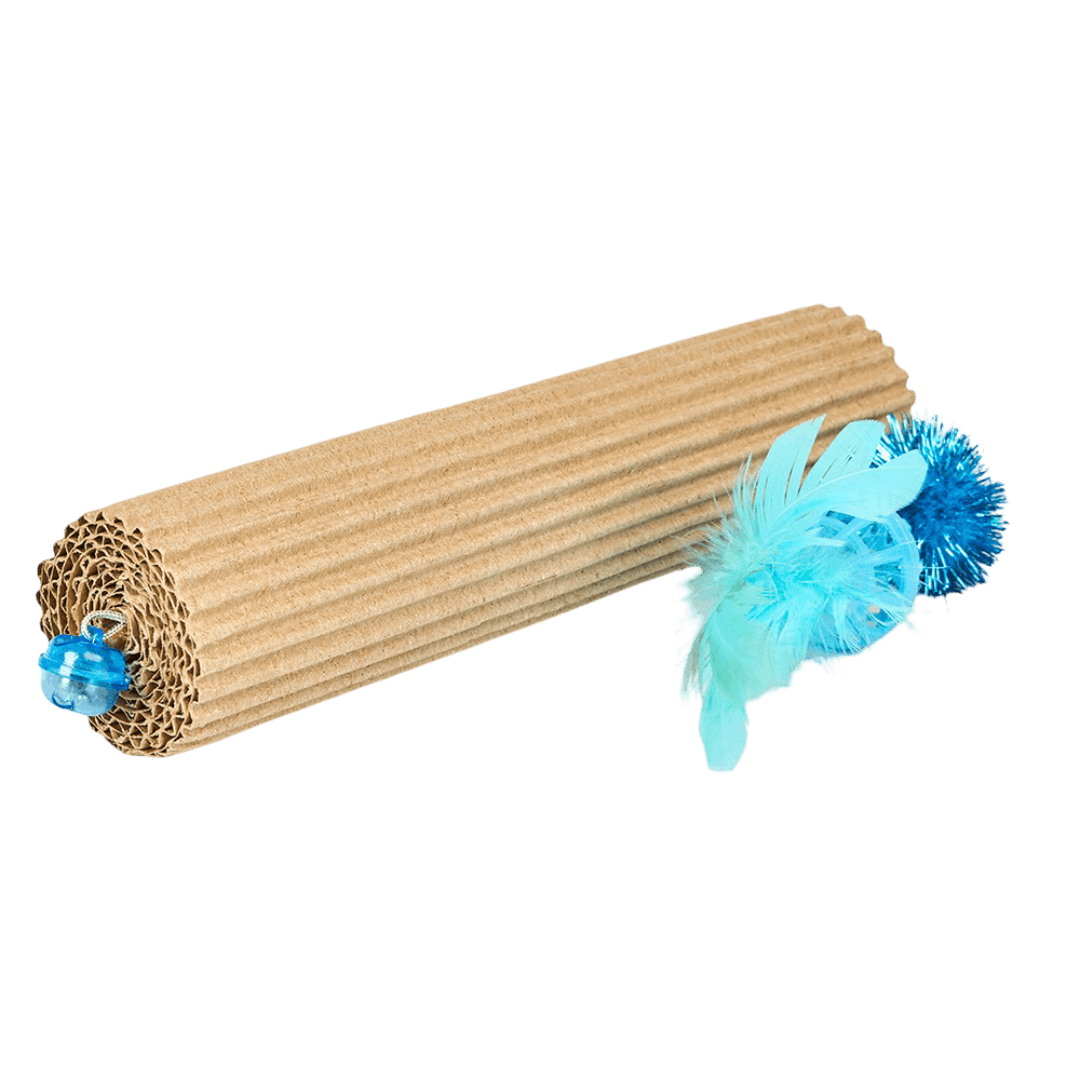 Cat Toy Cardboard Roller Blue