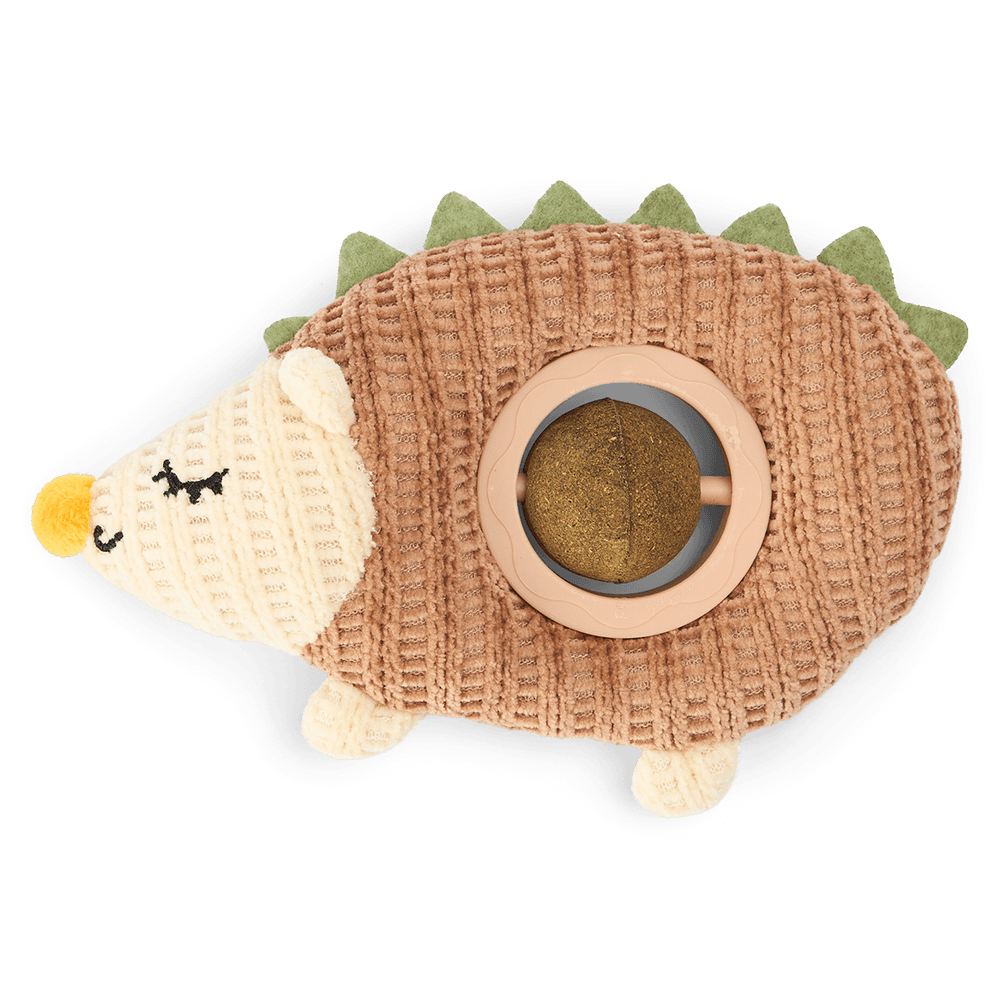 Hedgehog With Spinning Catnip Ball Cat Toy