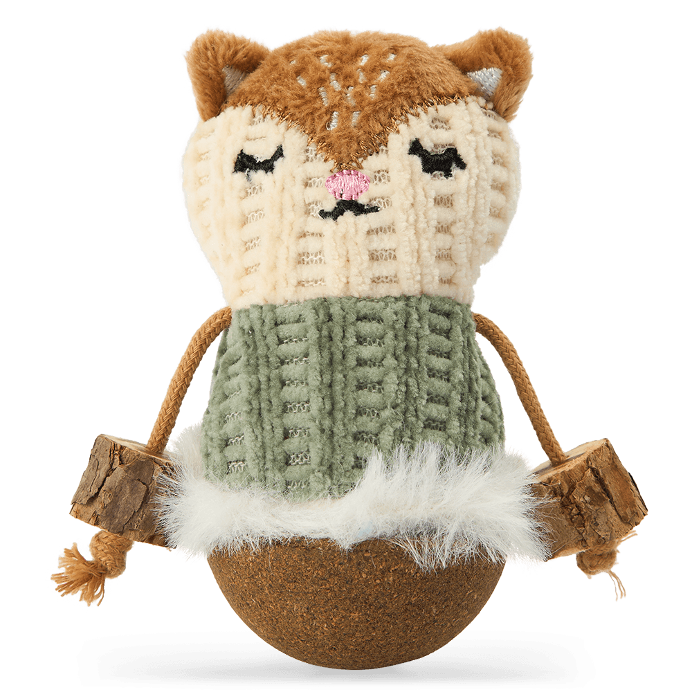 Fox With A Catnip Ball Bottom Cat Toy