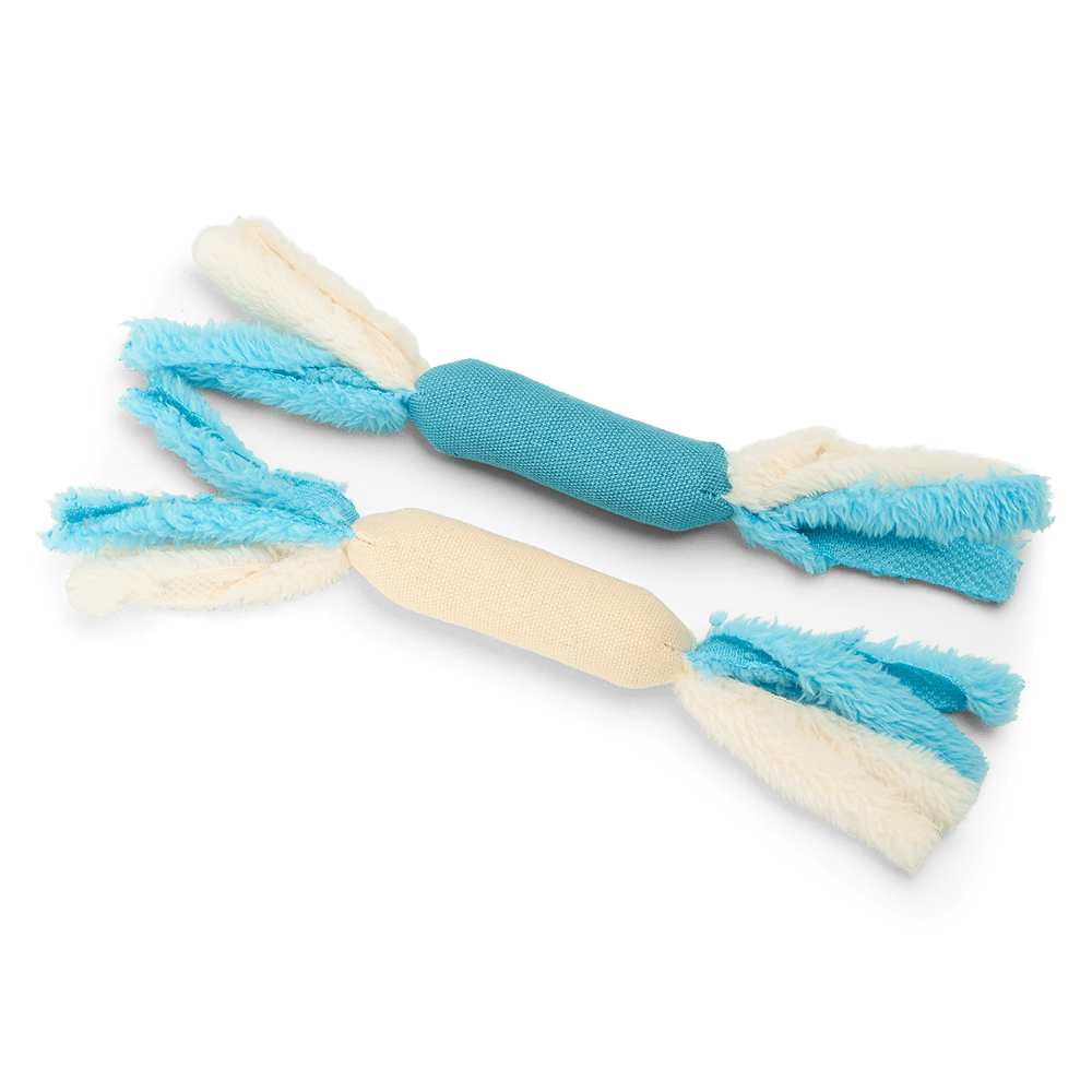 White And Blue Catnip Rolls Cat Toy