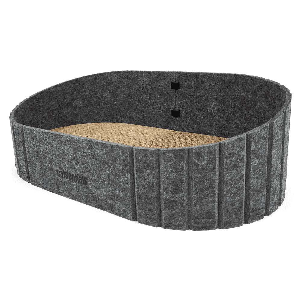 Oval Felt Cat Scratcher Bed Grey