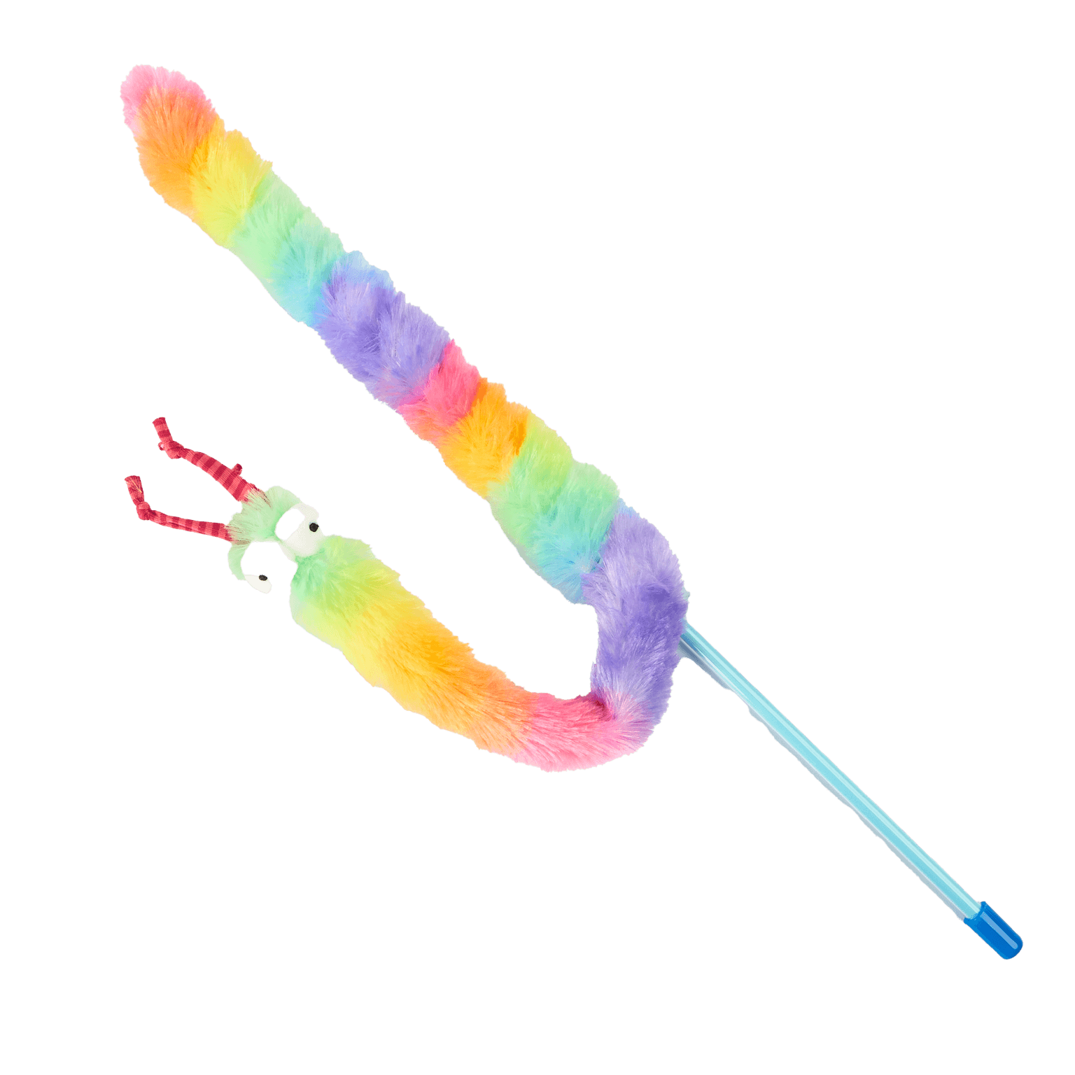 Rainbow Fur Snake With Crinkle Cat Teaser
