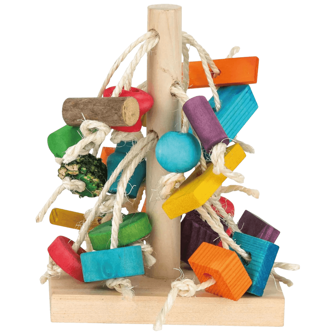 Veggie Patch Chew Tree Small Animal Wood Click Sisal Toy
