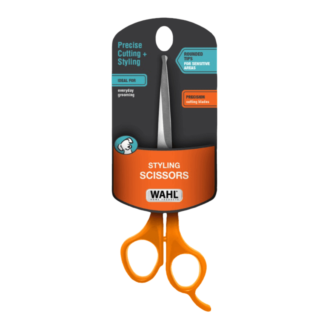 Stainless Steel Dog Styling Scissors Orange With Rounded Tips